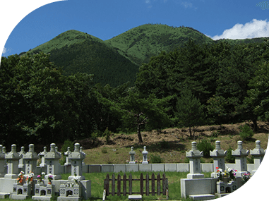 阿蘇くじゅう国立公園内の樹林墓地