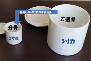 5寸壺から2寸壺に移すイメージ