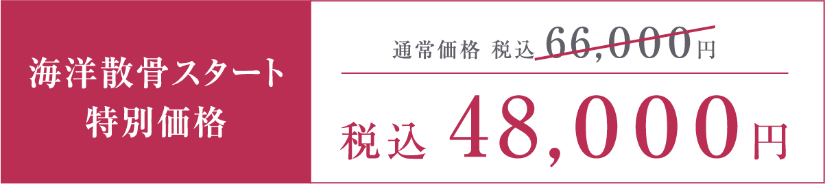 海洋散骨スタート特別価格　税込48,000円